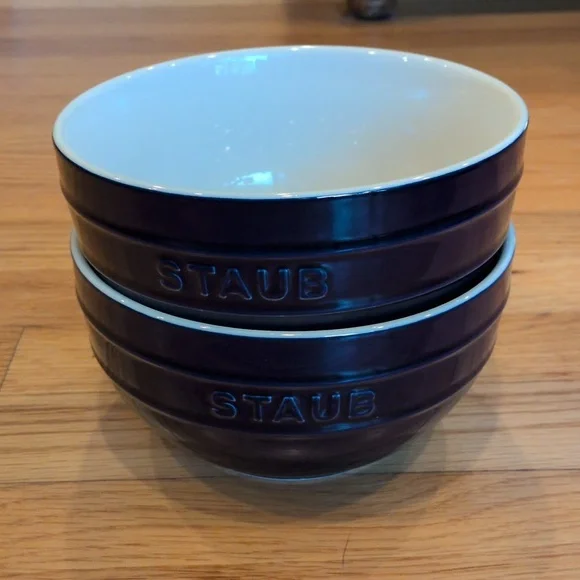 Staub Stoneware Bowls, Set of Two, Color Blue - Picture 7 of 10